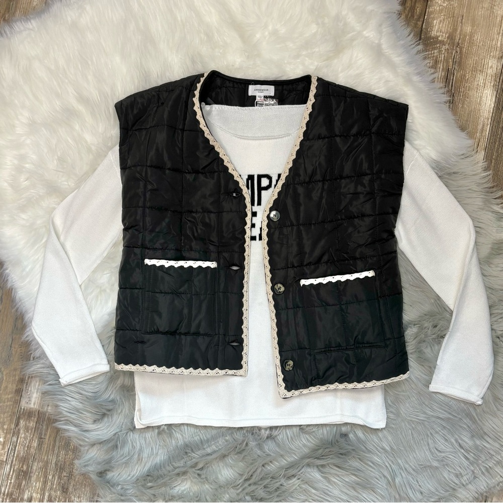 Black Quilted Vest